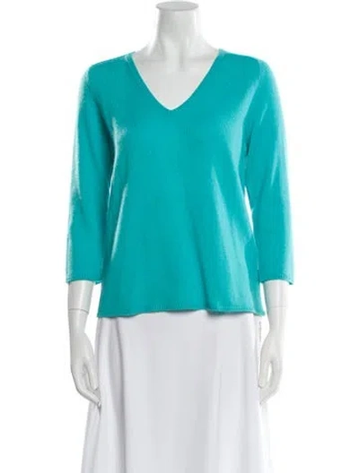 Pre-owned Malo Cashmere V-neck Sweater In Blue