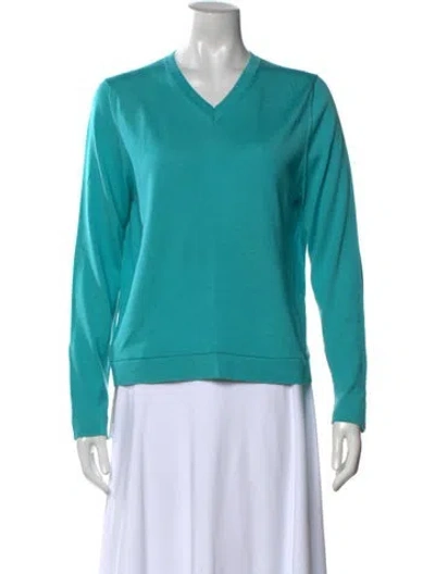 Pre-owned Malo Cashmere V-neck Sweater In Blue