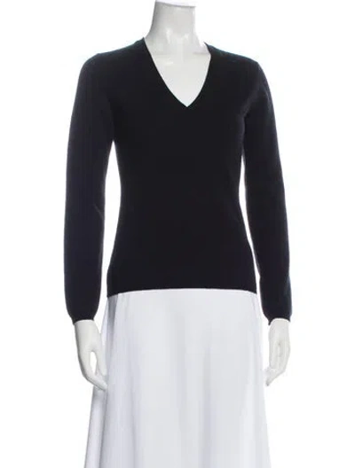 Pre-owned Malo Cashmere V-neck Sweater In Blue