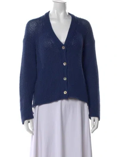 Pre-owned Malo Cashmere V-neck Sweater In Blue
