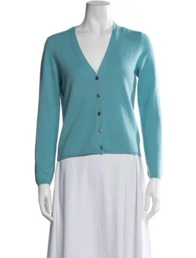 Pre-owned Malo Cashmere V-neck Sweater In Blue