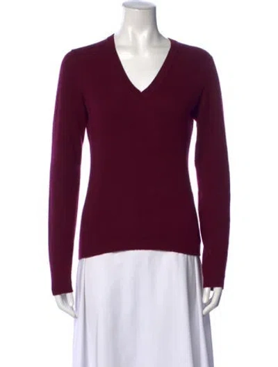 Pre-owned Malo Cashmere V-neck Sweater In Burgundy