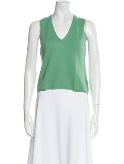 Pre-owned Malo Cashmere V-neck Sweater In Green