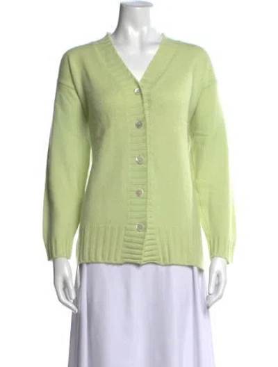 Pre-owned Malo Cashmere V-neck Sweater In Green