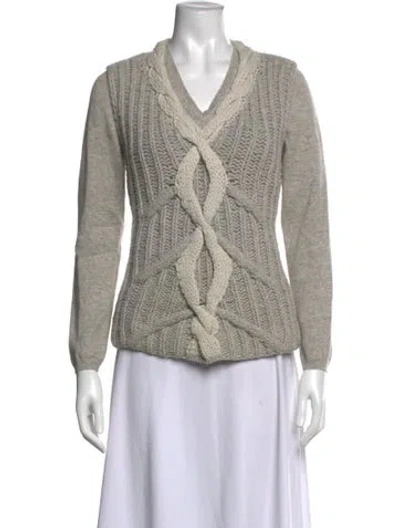 Pre-owned Malo Cashmere V-neck Sweater In Grey