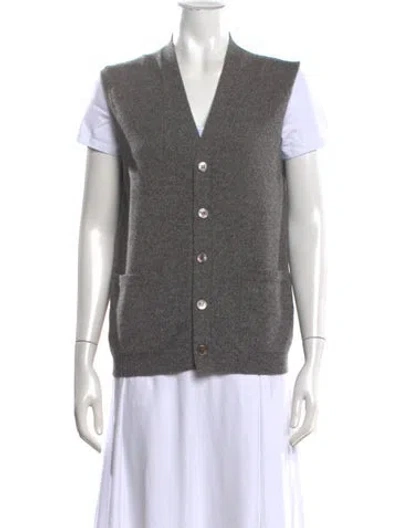 Pre-owned Malo Cashmere V-neck Sweater In Grey