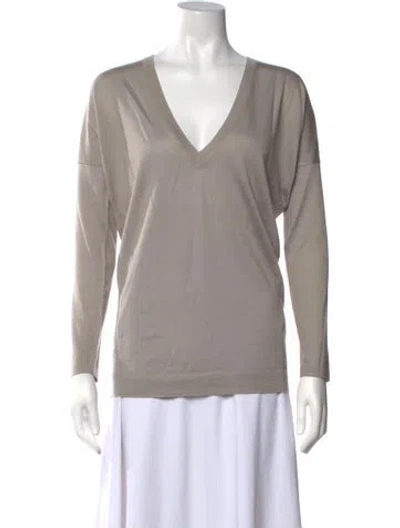 Pre-owned Malo Cashmere V-neck Sweater In Grey