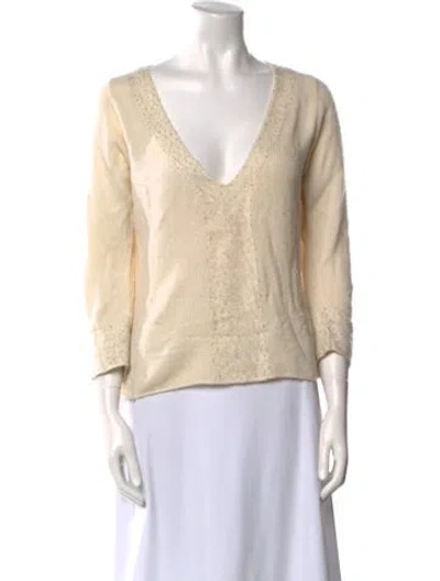 Pre-owned Malo Cashmere V-neck Sweater In Neutral