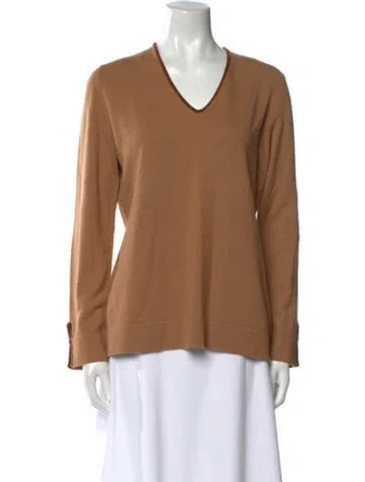 Pre-owned Malo Cashmere V-neck Sweater In Neutral