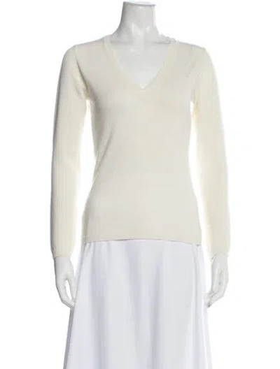 Pre-owned Malo Cashmere V-neck Sweater In Neutral
