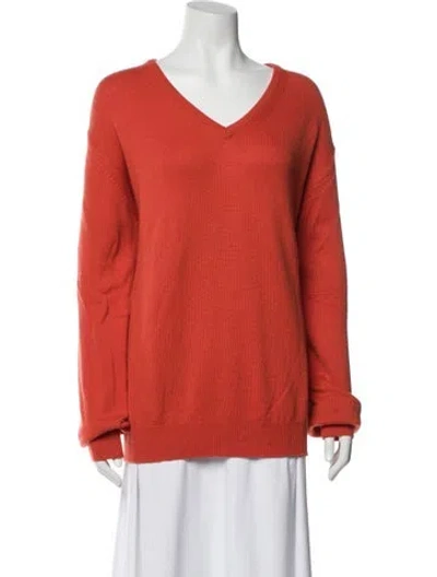 Pre-owned Malo Cashmere V-neck Sweater In Orange