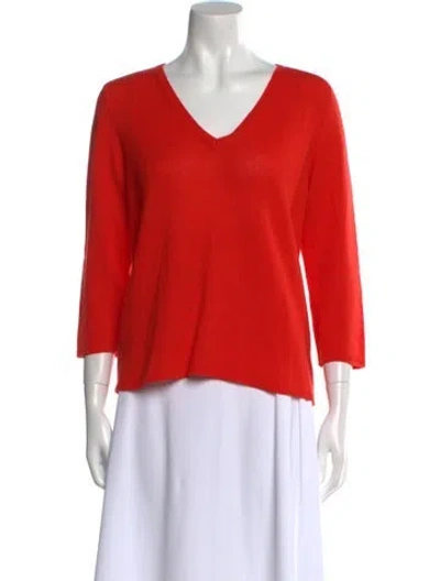Pre-owned Malo Cashmere V-neck Sweater In Orange