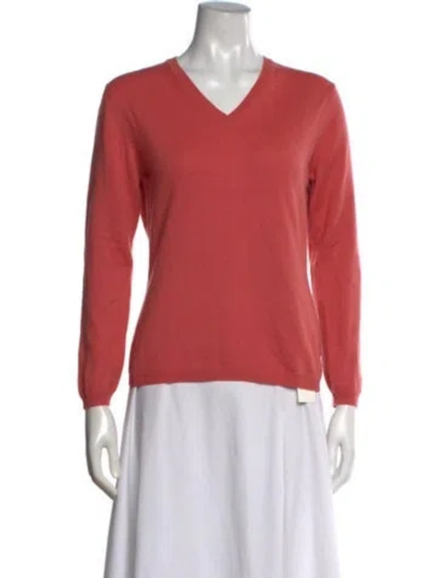Pre-owned Malo Cashmere V-neck Sweater In Orange