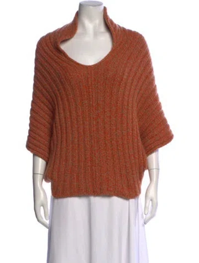 Pre-owned Malo Cashmere V-neck Sweater In Orange