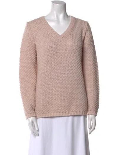 Pre-owned Malo Cashmere V-neck Sweater In Pink