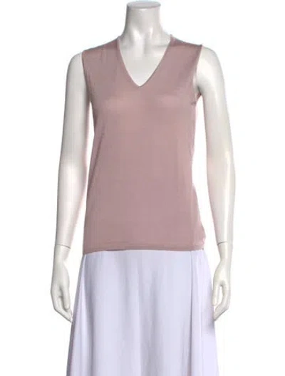 Pre-owned Malo Cashmere V-neck Sweater In Pink