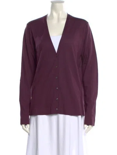 Pre-owned Malo Cashmere V-neck Sweater In Purple