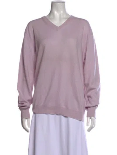 Pre-owned Malo Cashmere V-neck Sweater In Purple