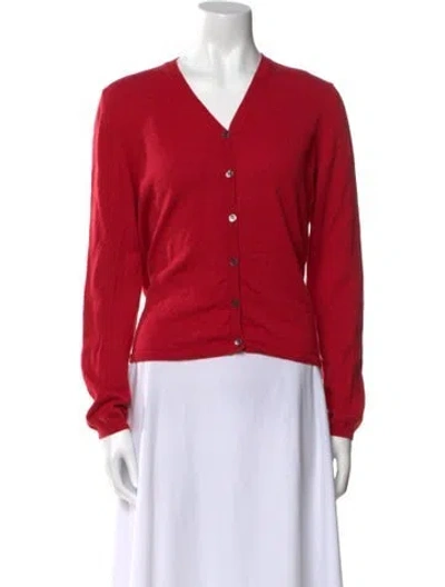 Pre-owned Malo Cashmere V-neck Sweater In Red