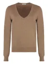 Malo Wool And Cashmere Sweater In Brown