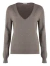Malo Wool And Cashmere Sweater In Brown