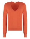 Malo Wool And Cashmere Sweater In Orange