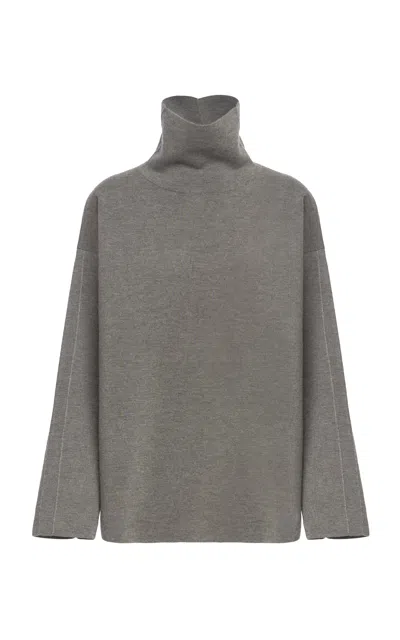 Malo Cashmere-silk Turtleneck Sweater In Dark Grey