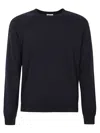 Malo Classic Crew Neck Pullover With Ribbed Cuffs In Black