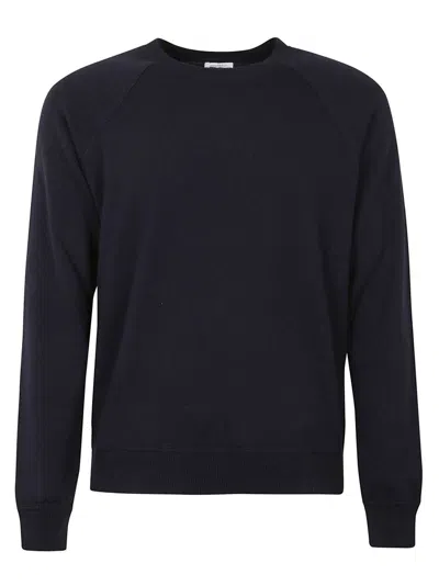 Malo Classic Crew Neck Pullover With Ribbed Cuffs In Black