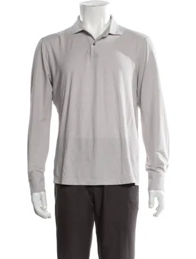 Pre-owned Malo Collar Long Sleeve Polo Shirt In Gray