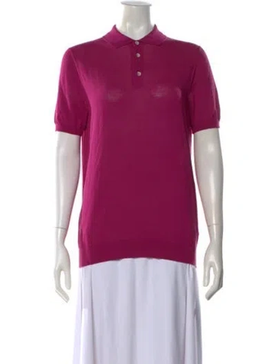Pre-owned Malo Collar Short Sleeve Polo Shirt W/ Tags In Pink