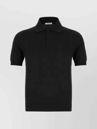 Malo Fine-knit Cotton Polo Shirt In Blau