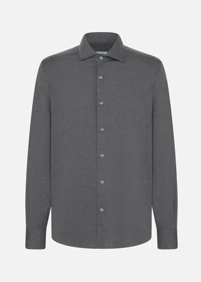 Malo Cotton And Cashmere Shirt In Gray