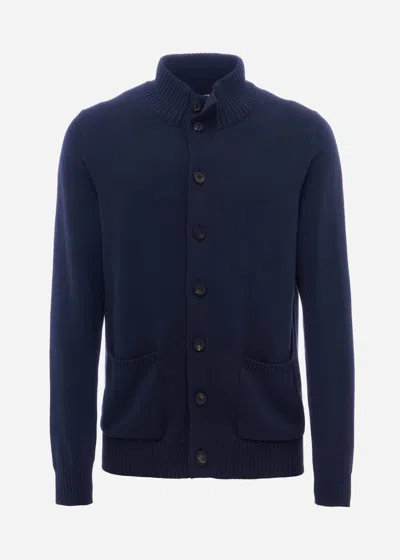 Malo Cotton Bomber Jacket In Blue