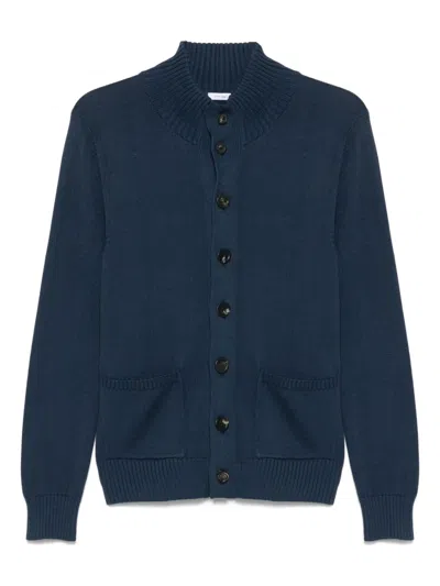 Malo Cotton Cardigan In Blue