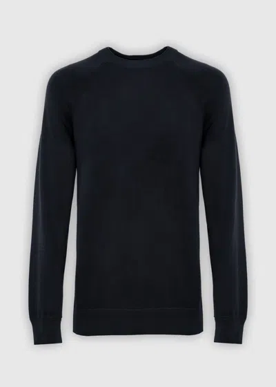 Malo Cotton Crewneck Sweater In Black