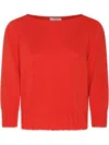 Malo Crewneck Knitwear Raglan Sleeves In 橘色
