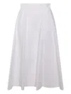 Malo White Cotton Skirt In White