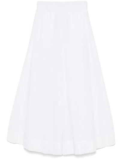 Malo Cotton Palazzo Pants In White