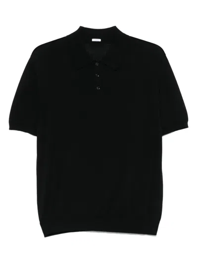 Malo Fine-knit Cotton Polo Shirt In Blau