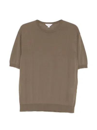 Malo Cotton Round Neck In Brown