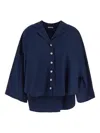 Malo Shirts With Collared Neck And High-low Hem In Blue