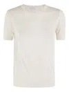 Malo Panna Round Neck T-shirt With Ribbed Trims In White