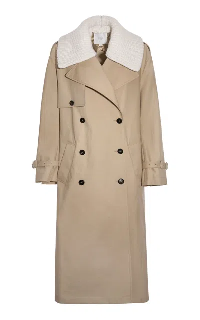Malo Cotton Trench Coat In Taupe