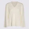 Malo Knitwear V-neck Long Sleeves Soft Texture In Neutral
