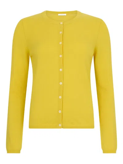 Malo Crew-neck Cardigan In Yellow