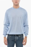 Malo Crew Neck Cashmere And Silk Sweater In Blue