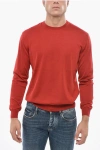 Malo Crew Neck Cashmere And Silk Sweater In Red