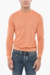 Malo Crew Neck Cashmere Blend Sweater In Orange
