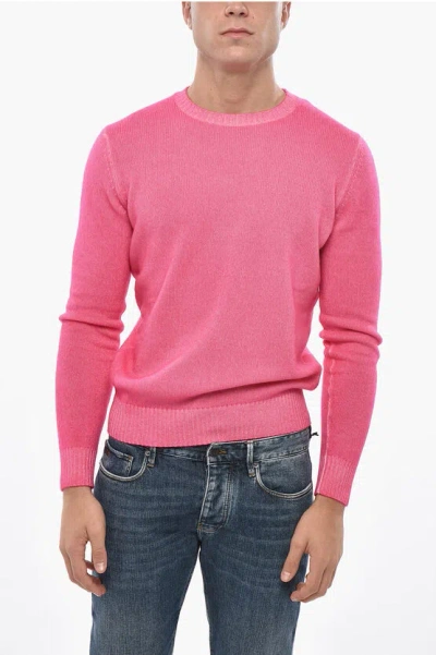Malo Crew Neck Cashmere Blend Sweater In Pink